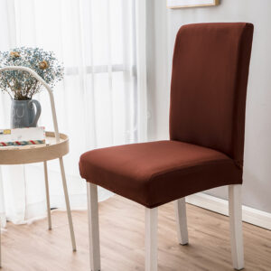 HOMSEF Milk Silk Polyester & Spandex Stretchable Solid Pattern Chair Cover