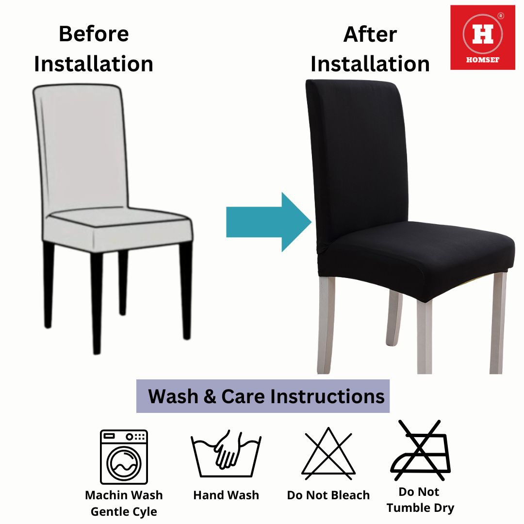 HOMSEF Milk Silk Polyester & Spandex Stretchable Solid Pattern Chair Cover - Image 3