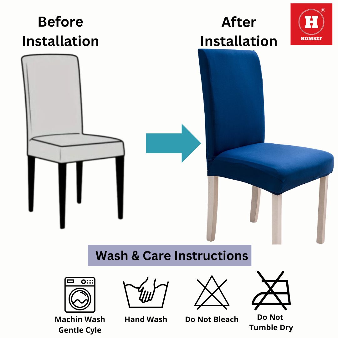 HOMSEF Milk Silk Polyester & Spandex Stretchable Solid Pattern Chair Cover - Image 3