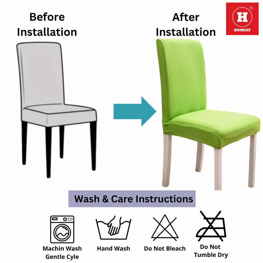 HOMSEF Milk Silk Polyester & Spandex Stretchable Solid Pattern Chair Cover - Image 3