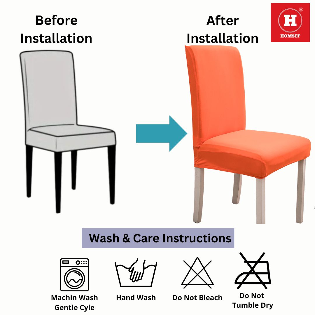 HOMSEF Milk Silk Polyester & Spandex Stretchable Solid Pattern Chair Cover - Image 3