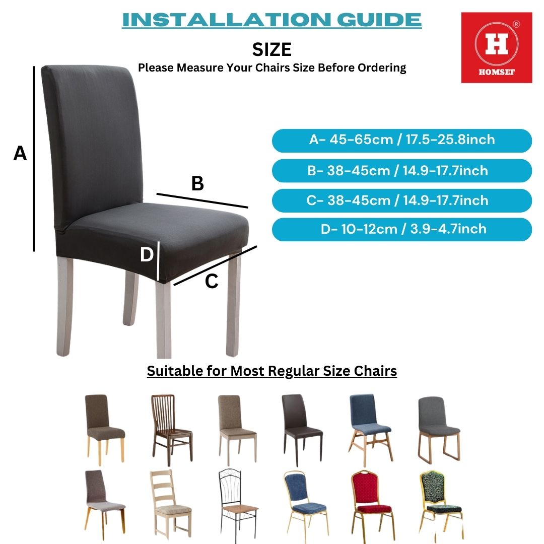 HOMSEF Milk Silk Polyester & Spandex Stretchable Solid Pattern Chair Cover - Image 4