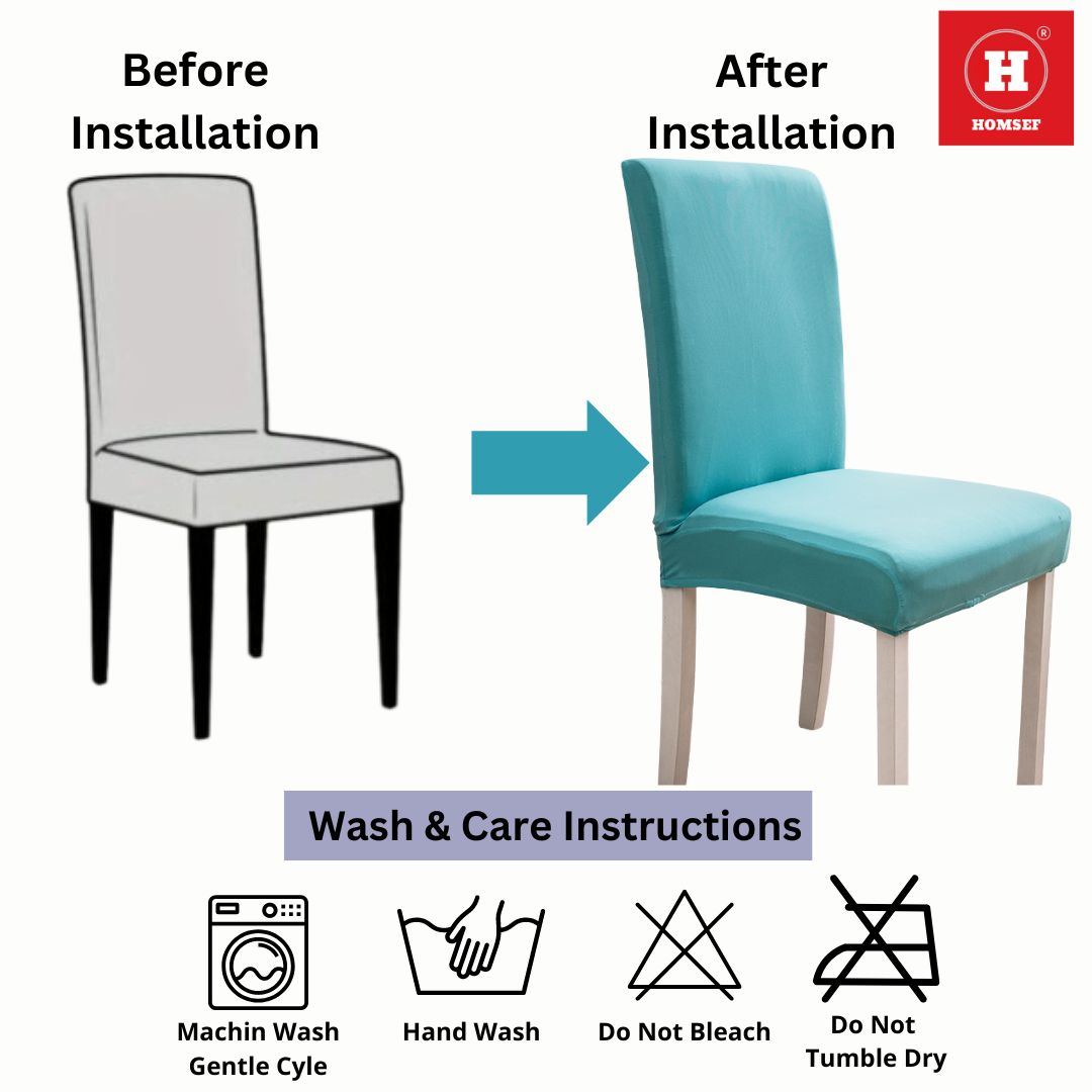 HOMSEF Milk Silk Polyester & Spandex Stretchable Solid Pattern Chair Cover - Image 3