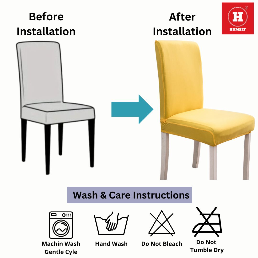 HOMSEF Milk Silk Polyester & Spandex Stretchable Solid Pattern Chair Cover - Image 3