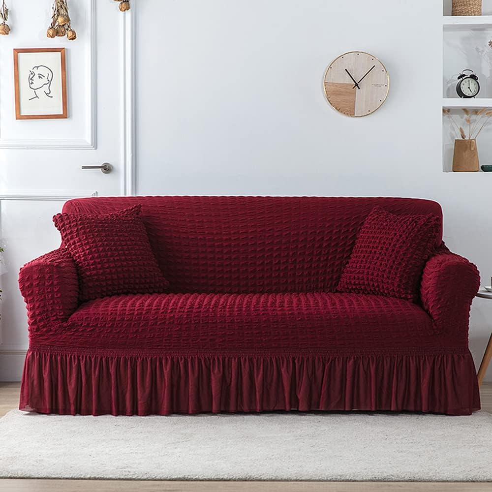 Homsef Turkish Bubble Frill Stretch Sofa Cover - Image 12