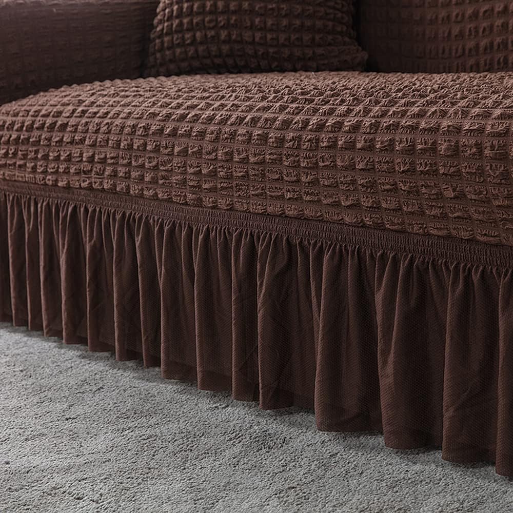 HOMSEF Turkish Bubble Frill, Elastic Stretchable Sofa Cover, High durable for Living Room & Bed Room. - Image 2