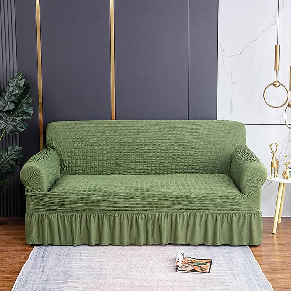 HOMSEF Turkish Bubble Frill, Elastic Stretchable Sofa Cover, High durable for Living Room & Bed Room. - Image 2