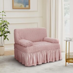 HOMSEF Turkish Bubble Frill, Elastic Stretchable Sofa Cover, High durable for Living Room & Bed Room.