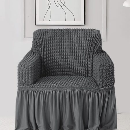 HOMSEF Turkish Bubble Frill, Elastic Stretchable Sofa Cover, High durable for Living Room & Bed Room.