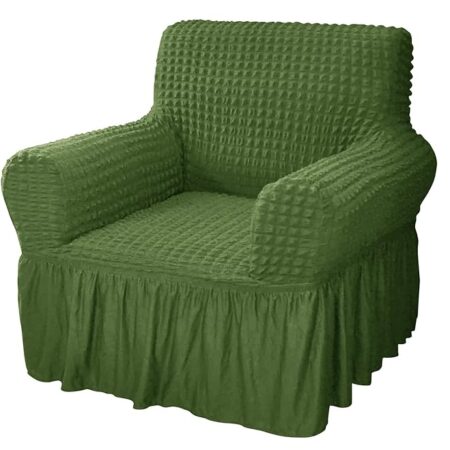 HOMSEF Turkish Bubble Frill, Elastic Stretchable Sofa Cover, High durable for Living Room & Bed Room.
