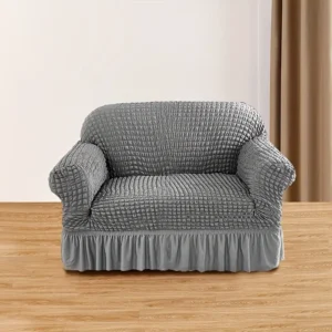 HOMSEF Turkish Bubble Frill, Elastic Stretchable Sofa Cover, High durable for Living Room & Bed Room.